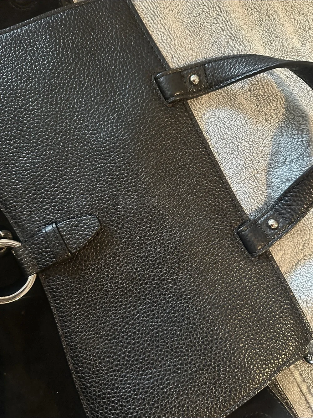 Rebecca Minkoff Keith Suede and Leather Medium Satchel in Black‎